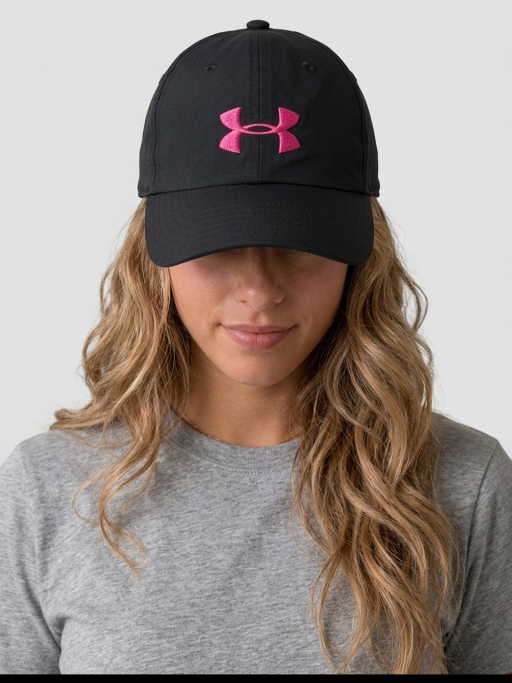 Under Armour Black Cap with Pink Logo